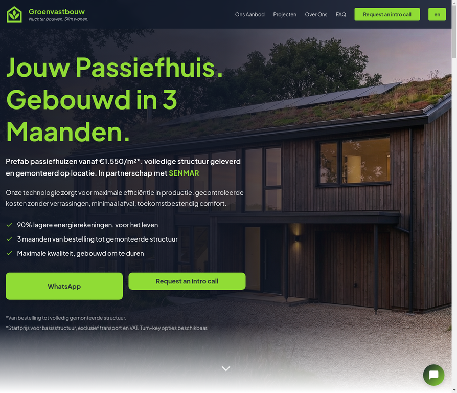 Groenvastbouw Website met PraatBot